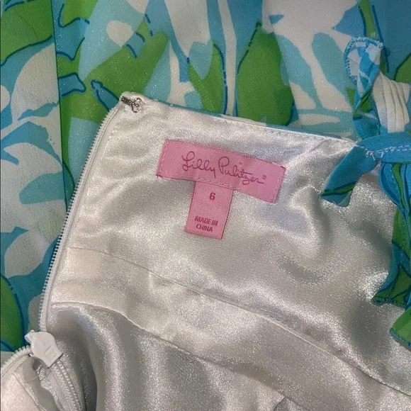 EUC Lilly Pulitzer Chiffon Maxi Ruffle Empire Waist Size 6 - Picture 13 of 16